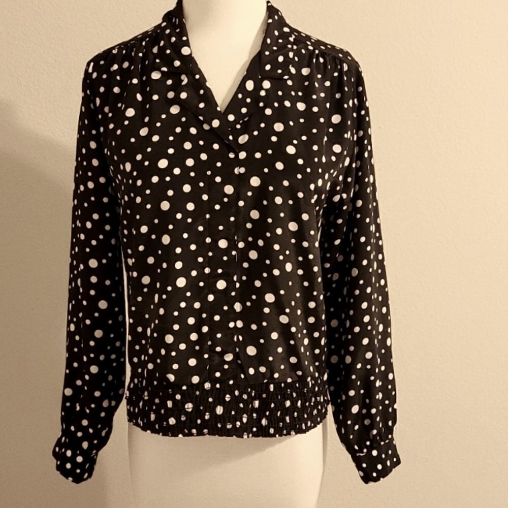 Petite impressions vintage blouse S
